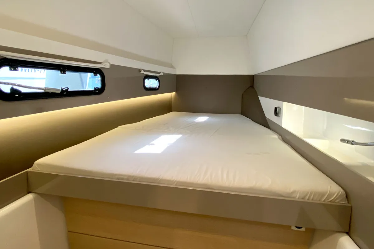 Cabin on Escape, a Bali 4.0 catamaran at Palma de Mallorca, Spain