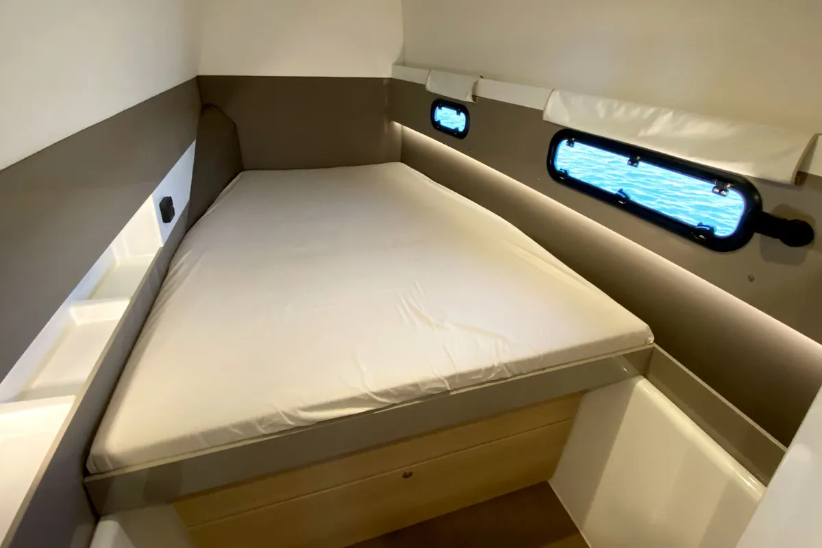 Cabin on Escape, a Bali 4.0 catamaran at Palma de Mallorca, Spain