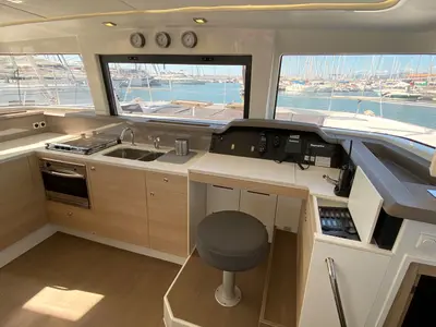 Galley of Escape, a Bali 4.0 catamaran at Palma de Mallorca, Spain