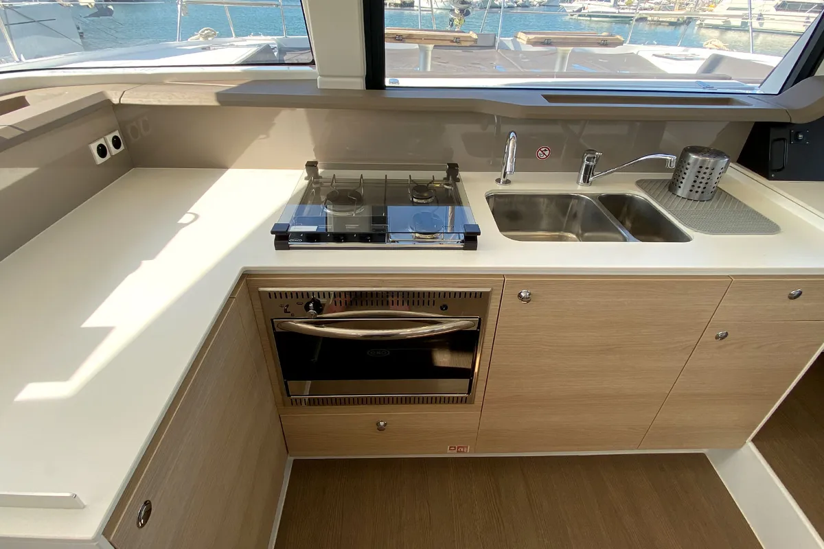 Galley of Escape, a Bali 4.0 catamaran at Palma de Mallorca, Spain