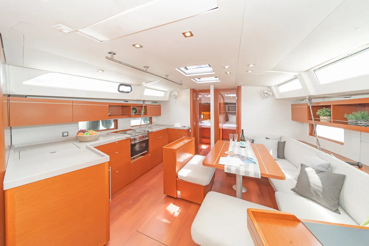 Galley of Almyra, a Beneteau Oceanis 46.1 sailboat at Athens, Greece