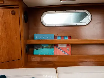 Salon of Evita, a Jeanneau Sun Odyssey 49 DS sailboat at Municipal Unit of Lefkada, Greece
