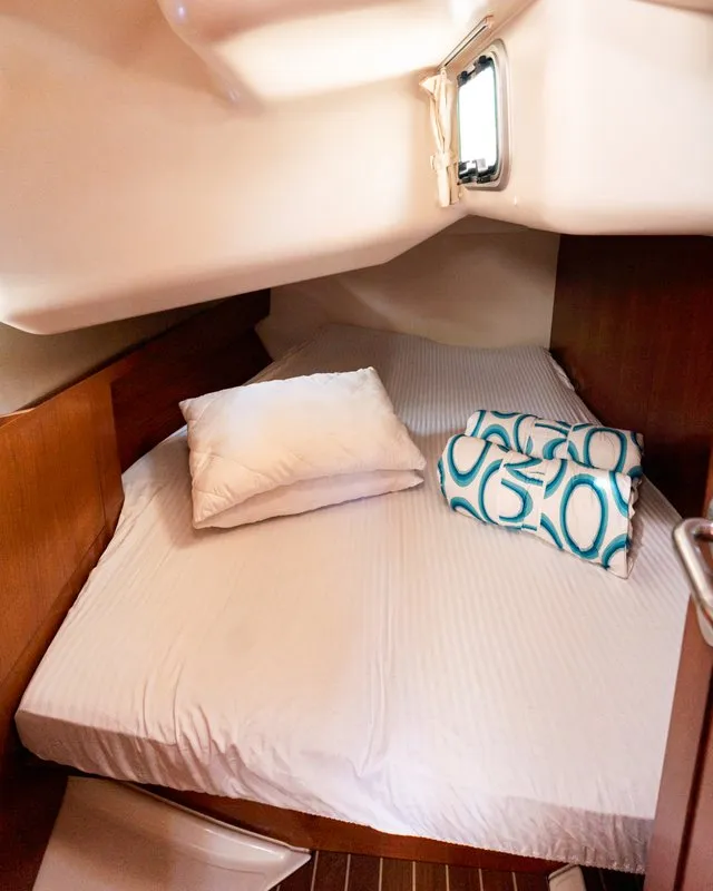Cabin on Evita, a Jeanneau Sun Odyssey 49 DS sailboat at Municipal Unit of Lefkada, Greece
