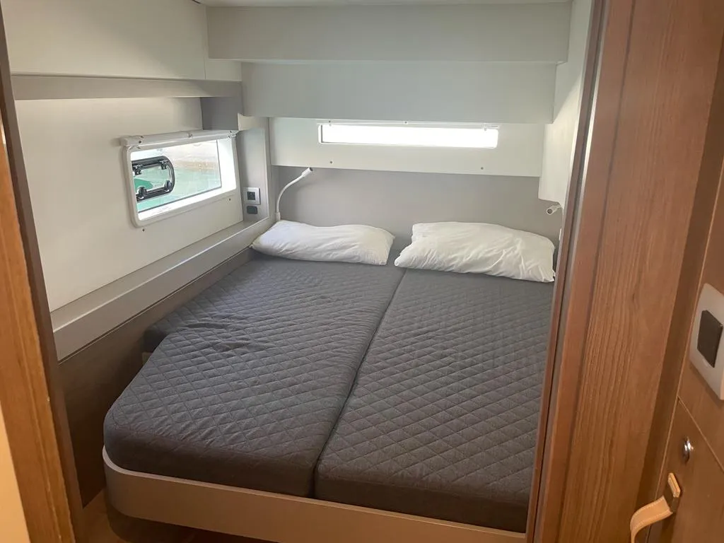 Cabin on Idra, a Bali 4.2 catamaran at Capo d'Orlando, Italy