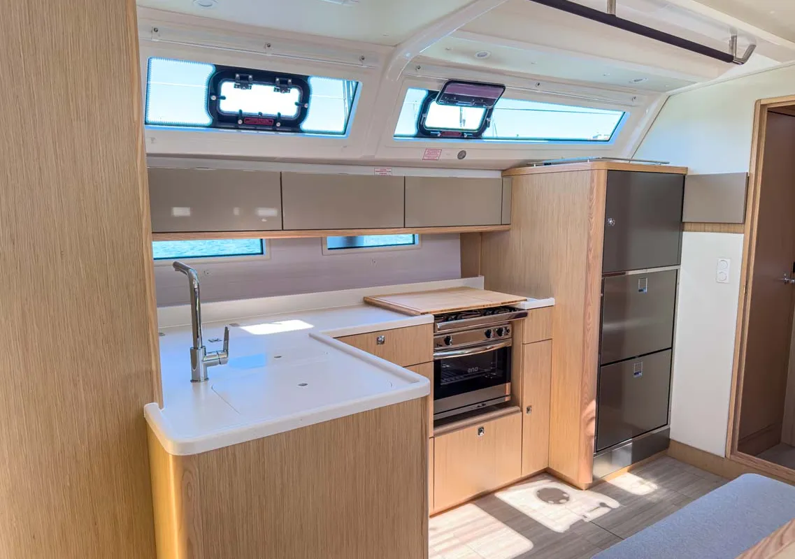Galley of Bravura, a Bavaria Voyager 45 sailboat at Grad Pula, Croatia
