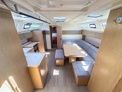 Salon of Bravura, a Bavaria Voyager 45 sailboat at Grad Pula, Croatia
