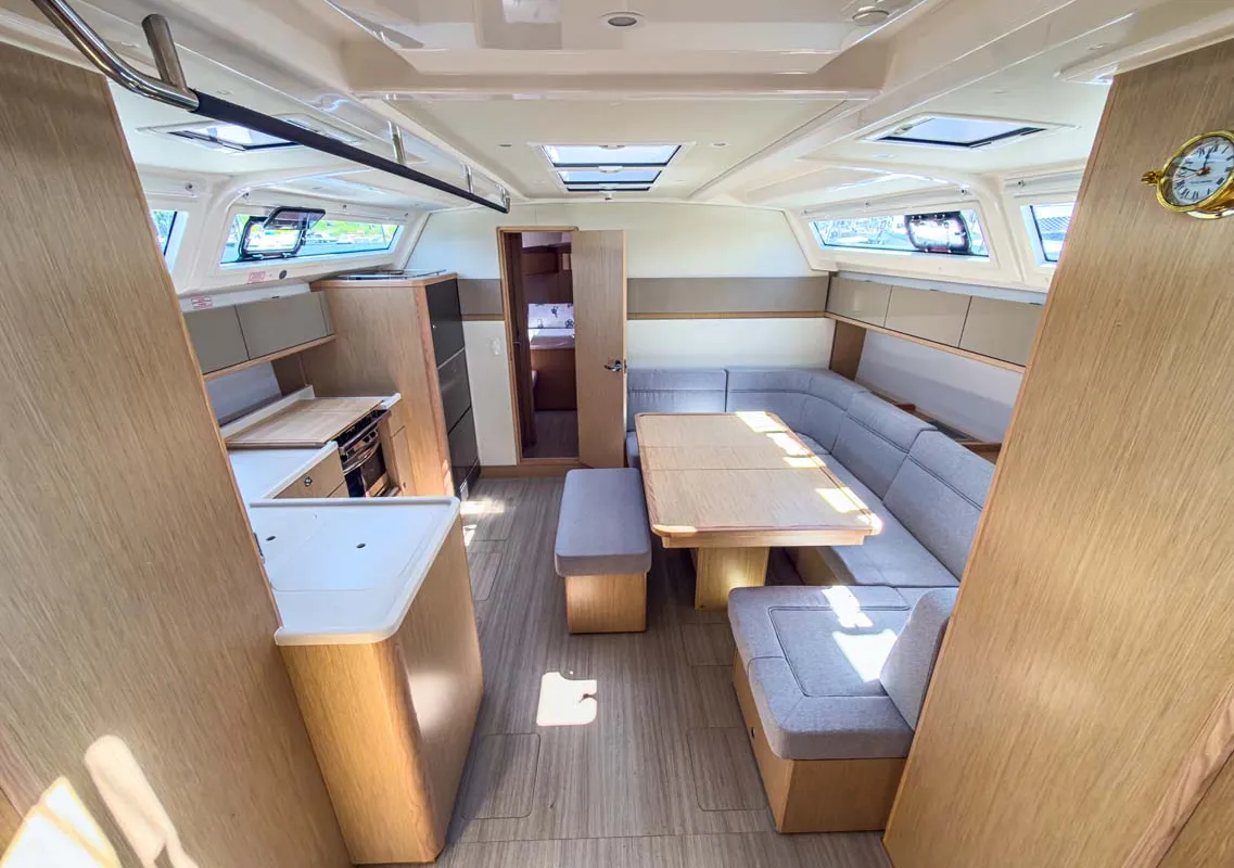 Salon of Bravura, a Bavaria Voyager 45 sailboat at Grad Pula, Croatia