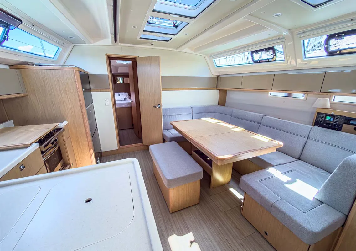 Salon of Bravura, a Bavaria Voyager 45 sailboat at Grad Pula, Croatia