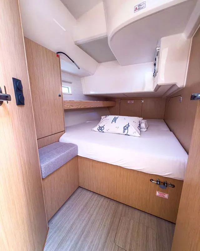 Cabin on Bravura, a Bavaria Voyager 45 sailboat at Grad Pula, Croatia