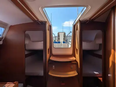 Salon of Tarann, a Dufour 375 Grand Large sailboat at Saint-Cast-le-Guildo, France