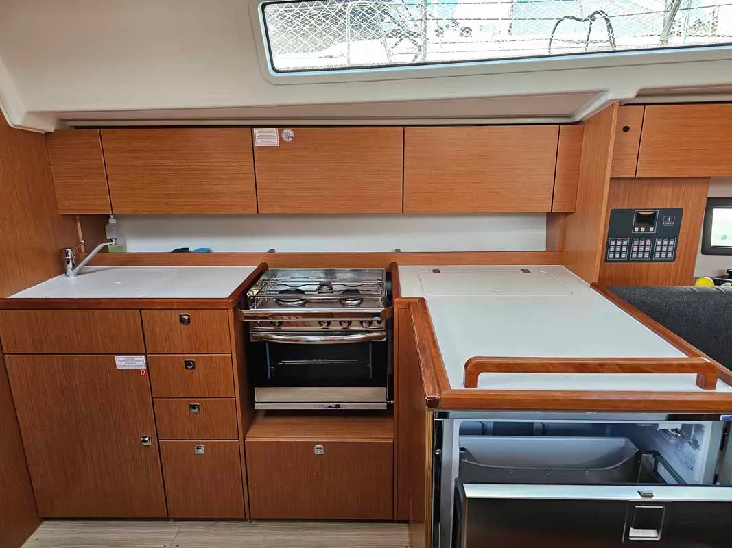 Galley of Nola, a Bavaria C42 sailboat at Punat, Croatia
