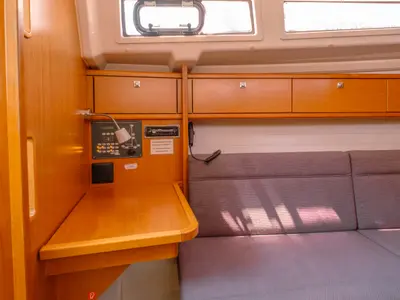 Salon of Classic, a Bavaria 33 Cruiser sailboat at Fethiye, Turkey