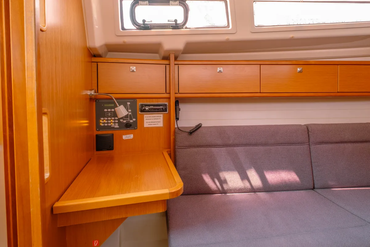 Salon of Classic, a Bavaria 33 Cruiser sailboat at Fethiye, Turkey