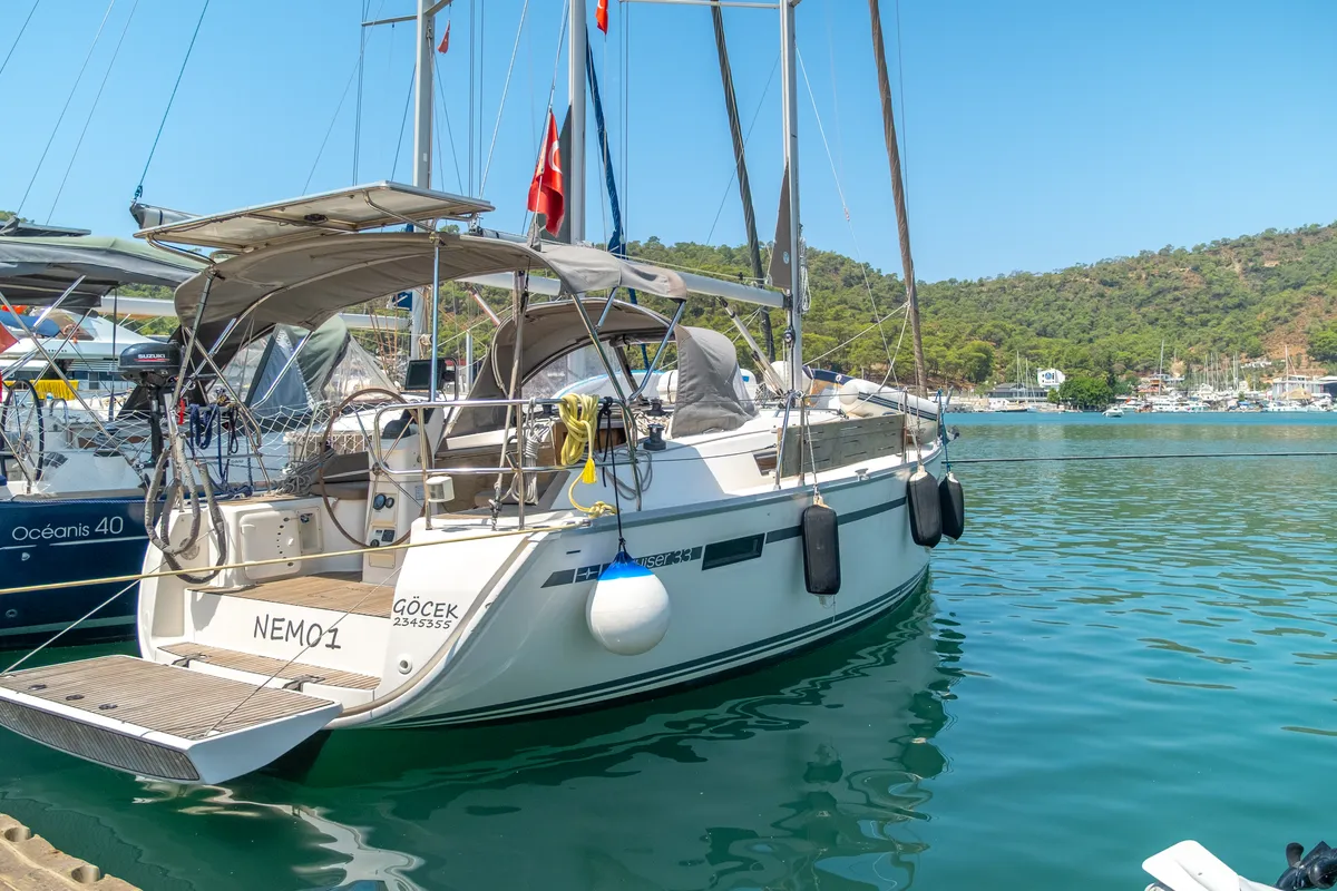 Exterior view of Classic, a Bavaria 33 Cruiser sailboat at Fethiye, Turkey