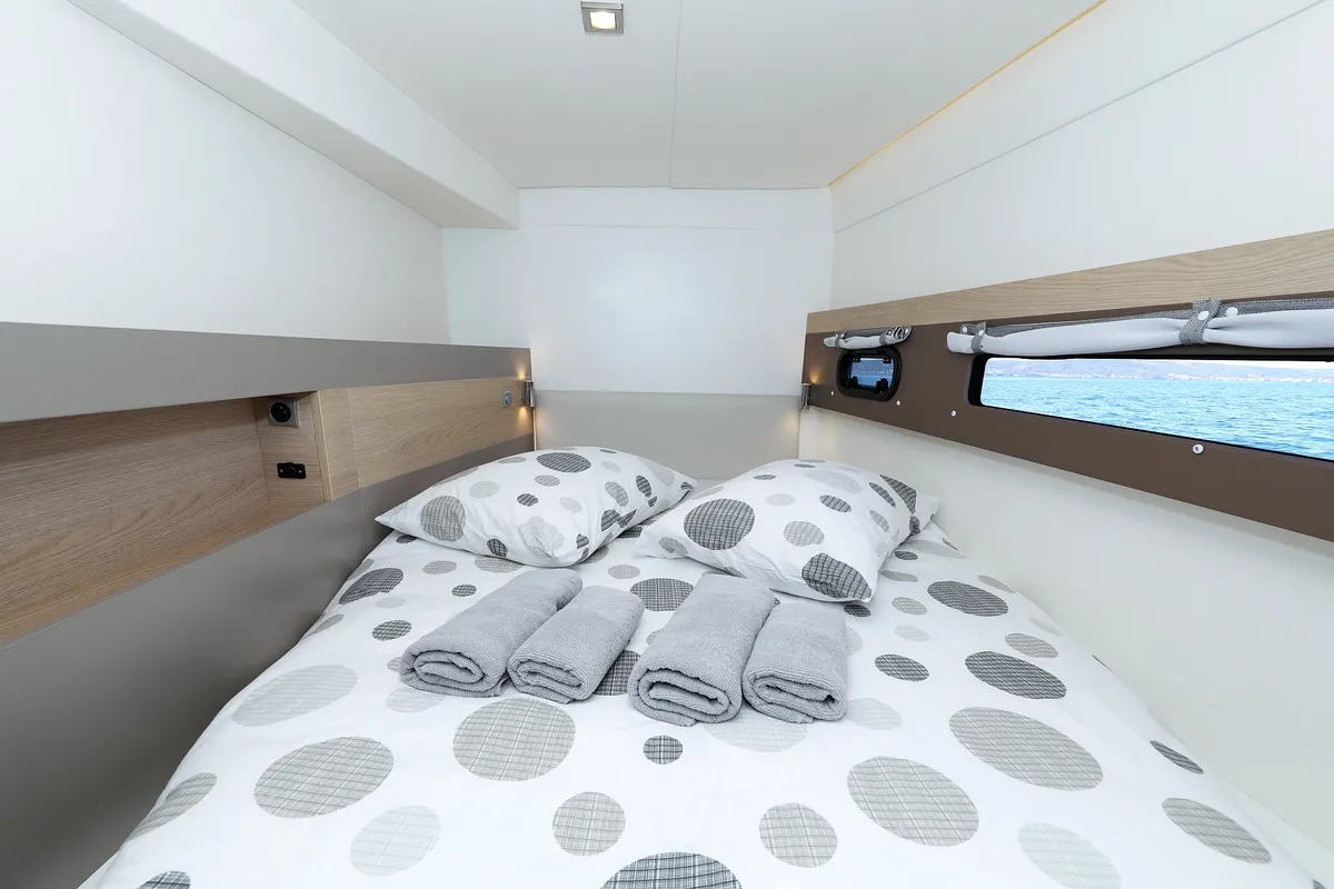 Cabin on Chimaera, a Bali 4.5 catamaran at Seget Donji, Croatia