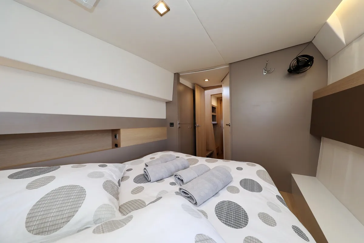 Cabin on Chimaera, a Bali 4.5 catamaran at Seget Donji, Croatia