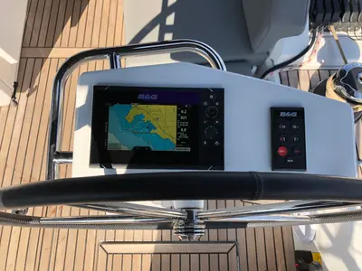 Cockpit of Salt Water, a Beneteau Oceanis 51.1 sailboat at Athens, Greece