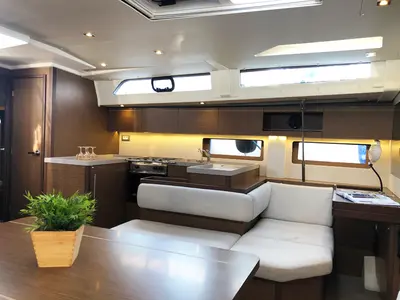 Galley of Salt Water, a Beneteau Oceanis 51.1 sailboat at Athens, Greece