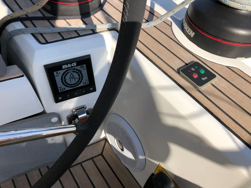 Cockpit of Salt Water, a Beneteau Oceanis 51.1 sailboat at Athens, Greece