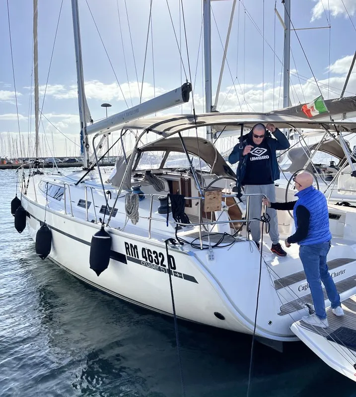 Deck of Morillon, a Bavaria Cruiser 51 sailboat at Seget Donji, Croatia