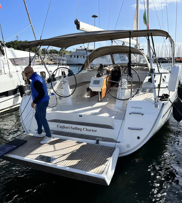 Deck of Morillon, a Bavaria Cruiser 51 sailboat at Seget Donji, Croatia
