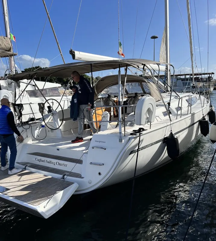 Deck of Morillon, a Bavaria Cruiser 51 sailboat at Seget Donji, Croatia