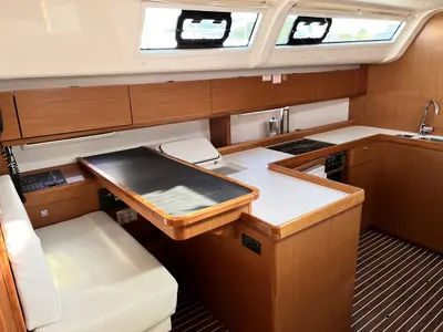 Galley of Morillon, a Bavaria Cruiser 51 sailboat at Seget Donji, Croatia