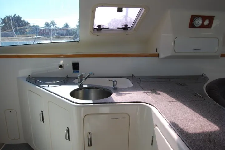 Galley of Alboran Mahanga (Radazul), a Voyage 440 catamaran at El Rosario, Spain
