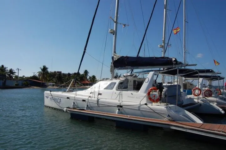 Exterior view of Alboran Mahanga (Radazul), a Voyage 440 catamaran at El Rosario, Spain