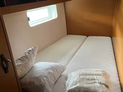 Cabin on Duca del Sale, a Jeanneau 54 sailboat at Castellammare di Stabia, Italy