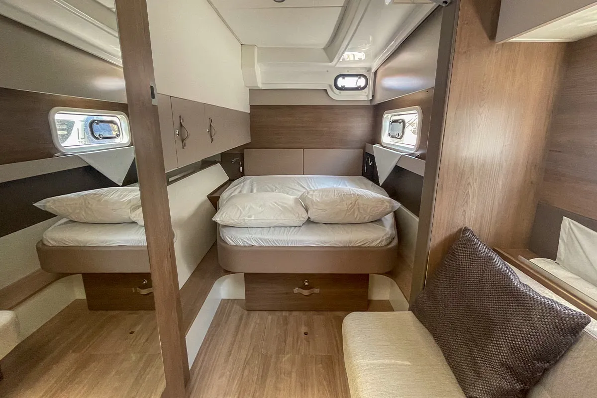 Cabin on Jacamar, a Bali Catspace OW catamaran at Plan-d'Aups-Sainte-Baume, France