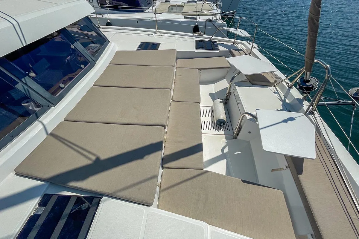 Deck of Jacamar, a Bali Catspace OW catamaran at Plan-d'Aups-Sainte-Baume, France