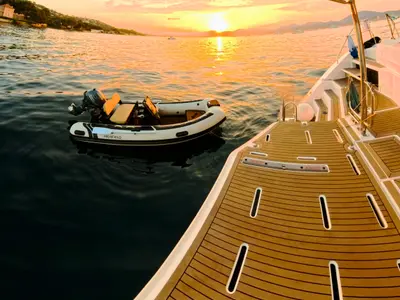 Deck of Sonea, a Leopard 50 catamaran at Sukošan, Croatia