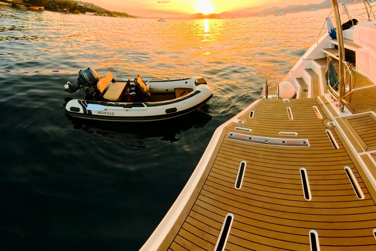 Deck of Sonea, a Leopard 50 catamaran at Sukošan, Croatia
