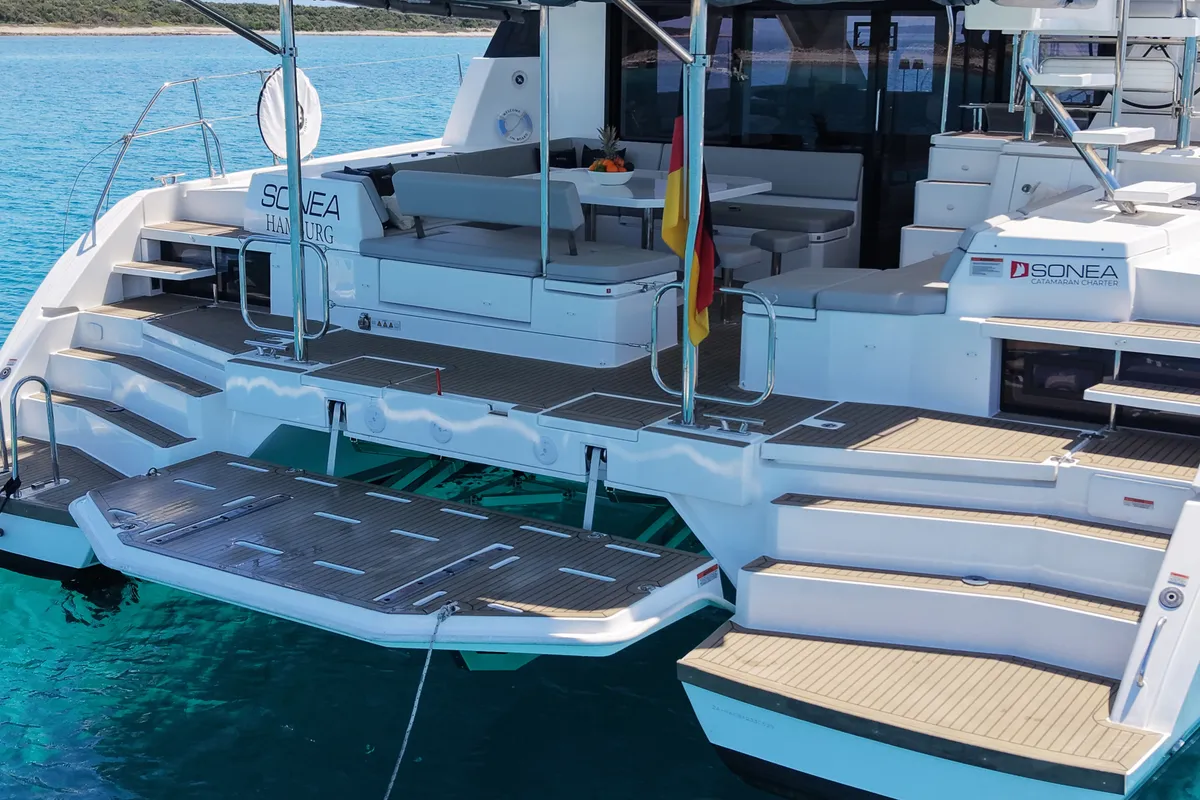 Sonea, a Leopard 50 catamaran at Sukošan, Croatia