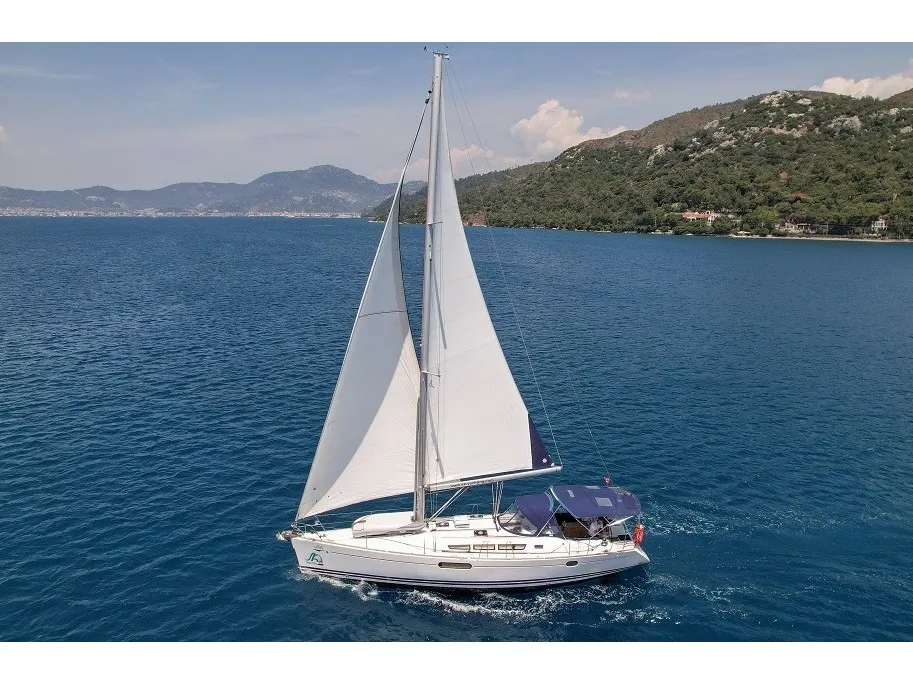 Exterior view of Loki, a Jeanneau Sun Odyssey 44 i sailboat at Marmaris, Turkey