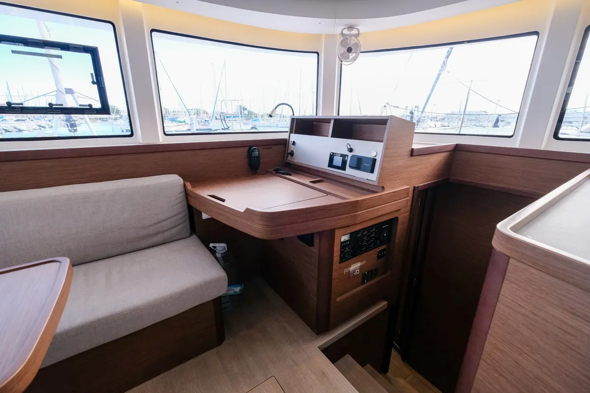 Galley of White Chadal, a Lagoon 42 catamaran at Ventimiglia, Italy
