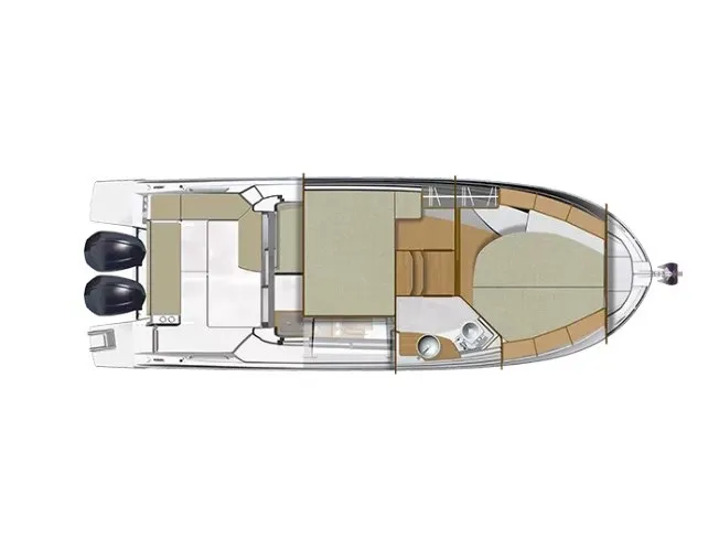 Floor plan of ESCAPE, a Beneteau Antares 9 OB motorboat at Općina Sukošan, Croatia