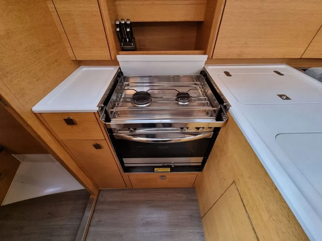 Galley of Cooper, a Elan E4 sailboat at Zadar, Croatia