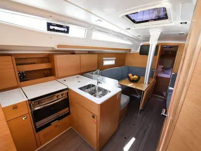 Galley of Cooper, a Elan E4 sailboat at Zadar, Croatia