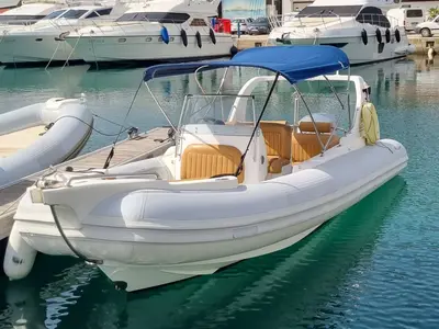Exterior view of AGA, a Marine Spirit 640 motorboat at Primošten, Croatia