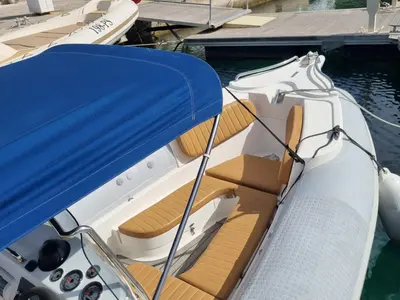 Deck of AGA, a Marine Spirit 640 motorboat at Primošten, Croatia