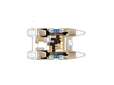 Floor plan of CARIAMA (air condition, generator, water maker, flybridge), a Lagoon 450 catamaran at Primošten, Croatia
