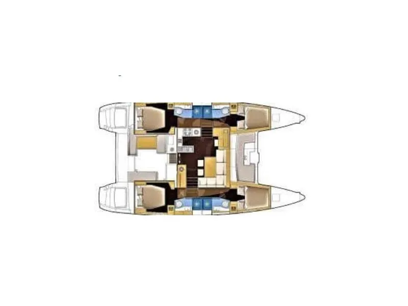 Floor plan of CARIAMA (air condition, generator, water maker, flybridge), a Lagoon 450 catamaran at Primošten, Croatia