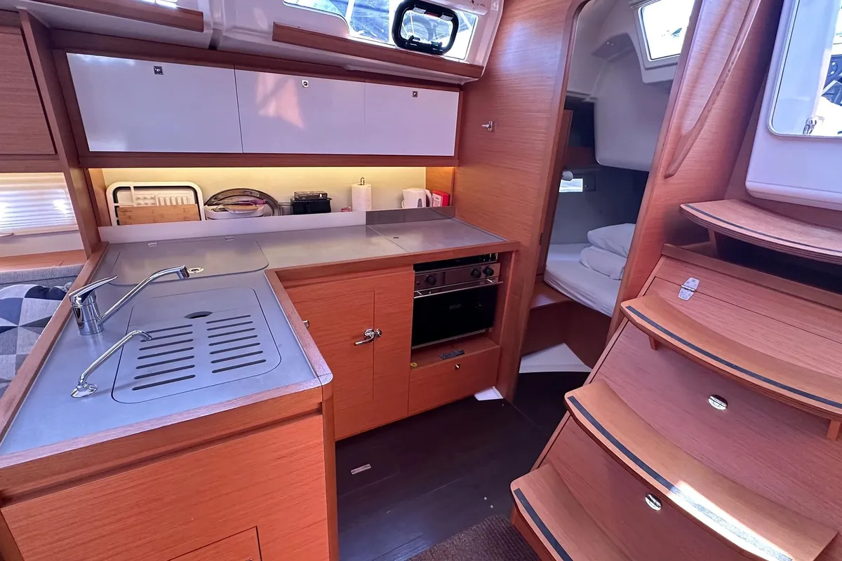 Galley of Andela, a Dufour 390 GL sailboat at Primošten, Croatia