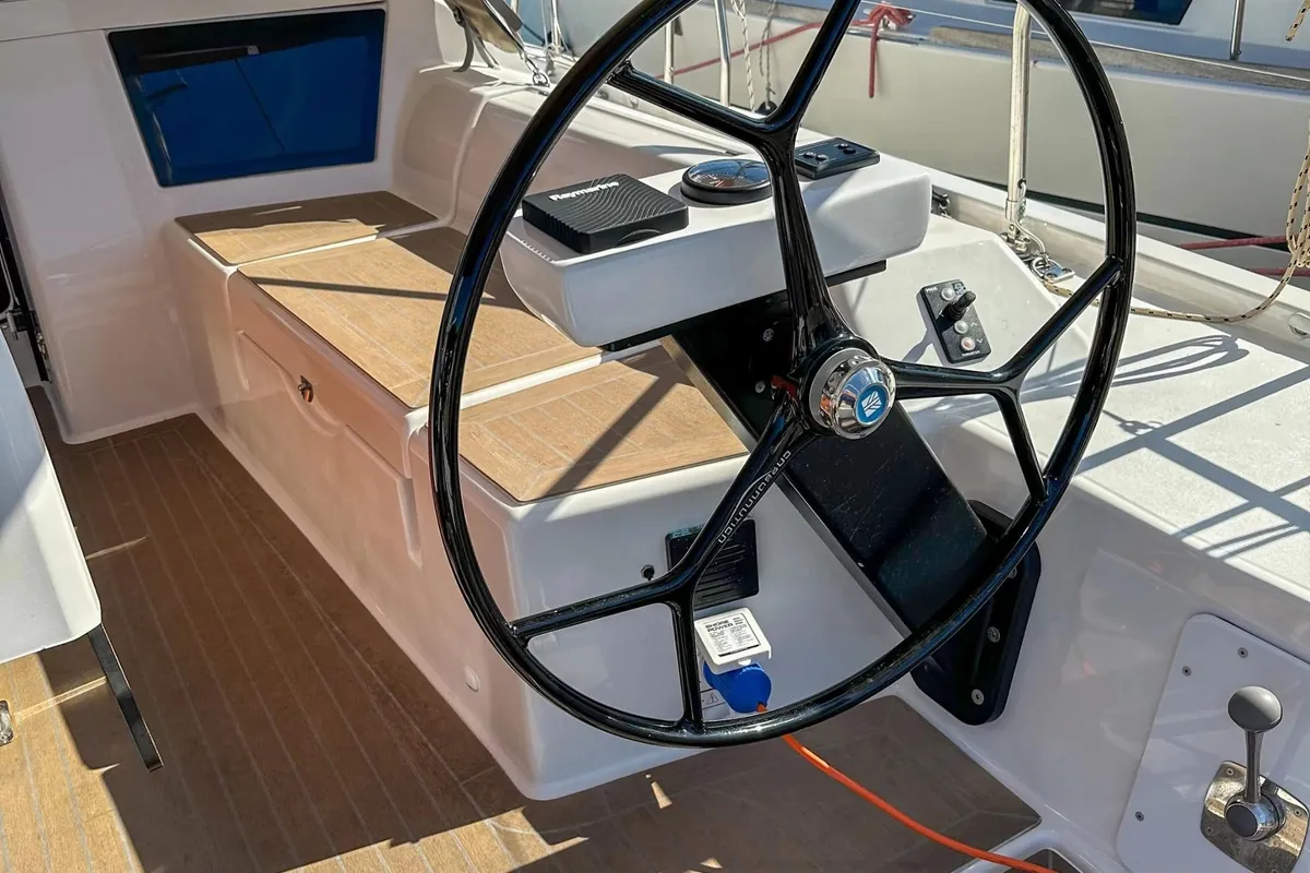 Cockpit of Andela, a Dufour 390 GL sailboat at Primošten, Croatia