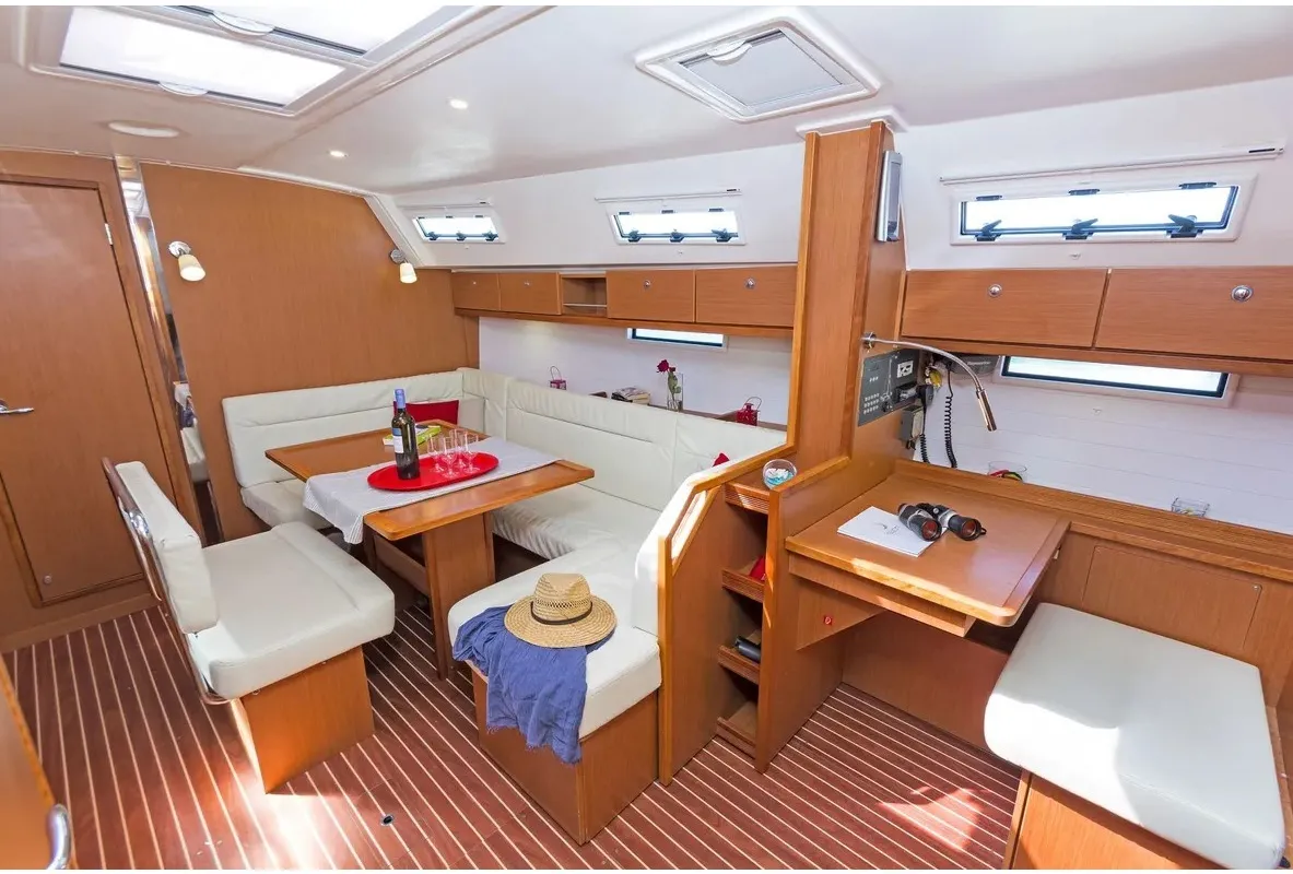 Salon of Vlassis, a Bavaria 40 sailboat at Municipal Unit of Lefkada, Greece