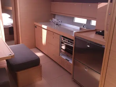 Galley of Millennium Falcon, a Dufour 460 GL sailboat at Ellomenos, Greece