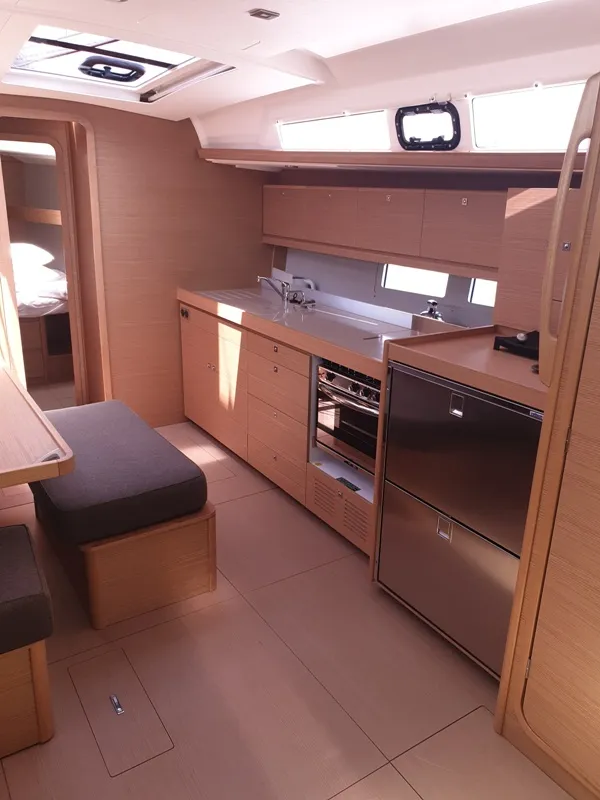 Galley of Millennium Falcon, a Dufour 460 GL sailboat at Ellomenos, Greece