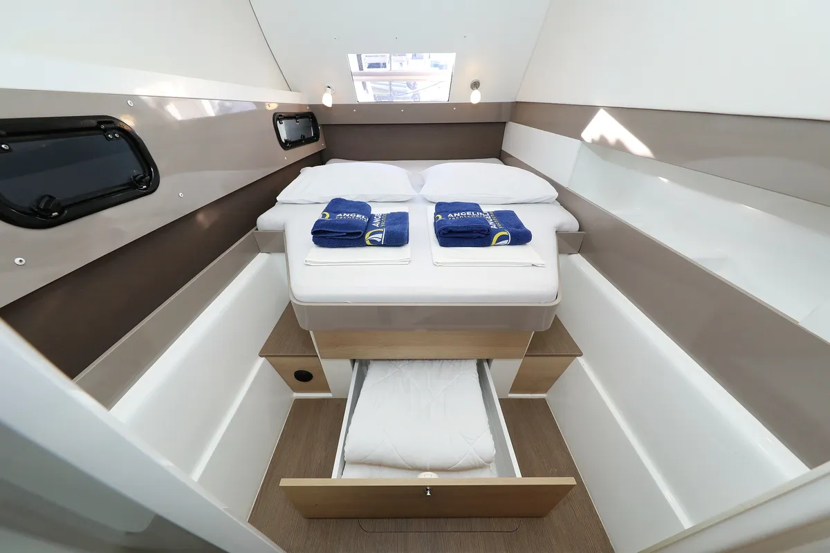 Cabin on Indigo Star, a Bali 4.0 catamaran at Općina Rogoznica, Croatia